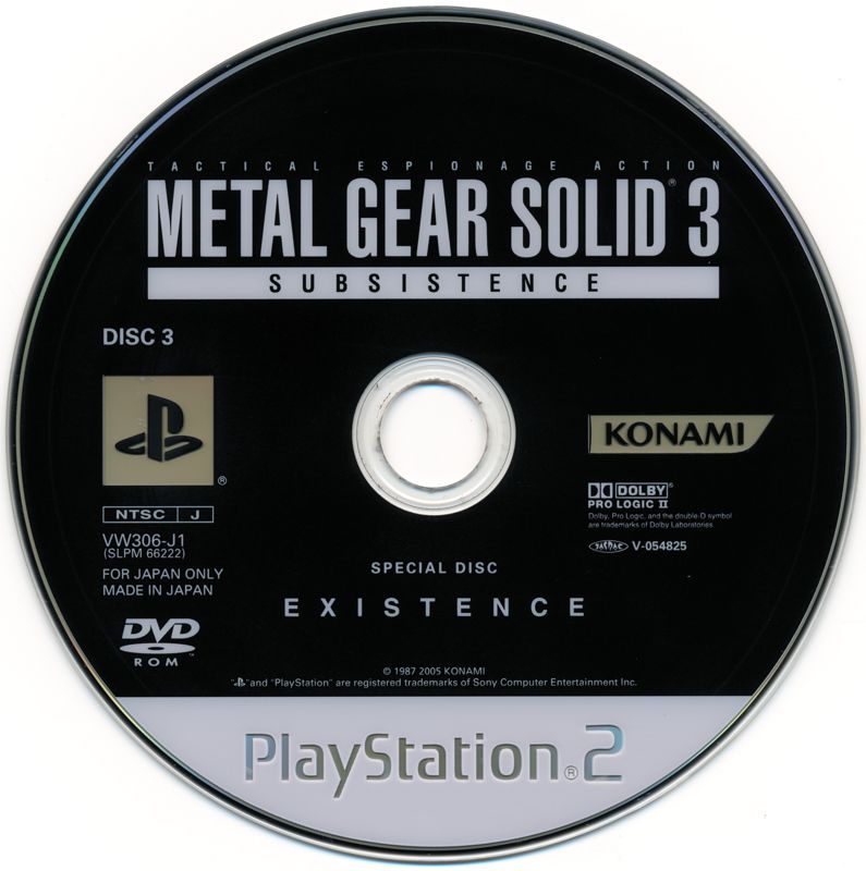 Media for Metal Gear Solid 3: Subsistence (Limited Edition) (PlayStation 2): Disc 3