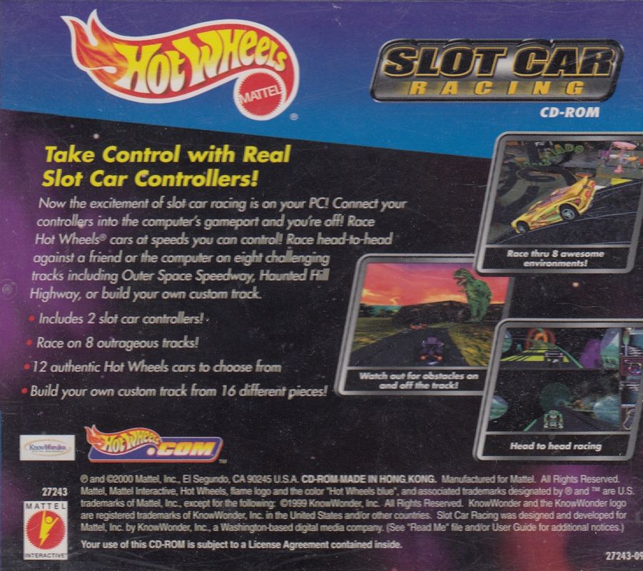 Back Cover for Hot Wheels: Slot Car Racing (Windows)
