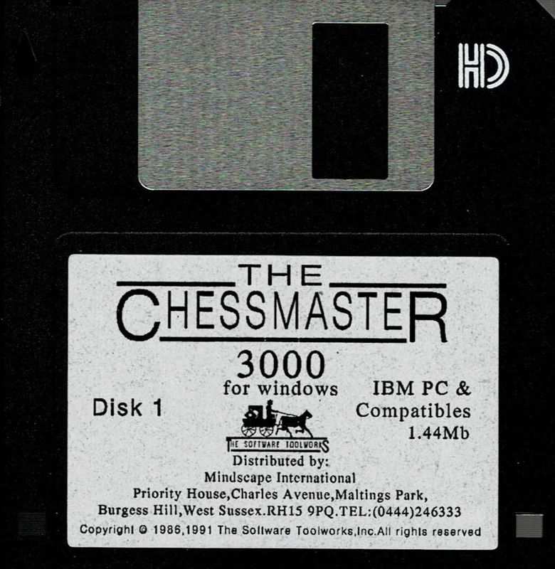 Media for The Chessmaster 3000 (DOS and Windows 3.x) (Dual Media release (3,5'' & 5,25'' Disk)): 3,5'' Disk 1