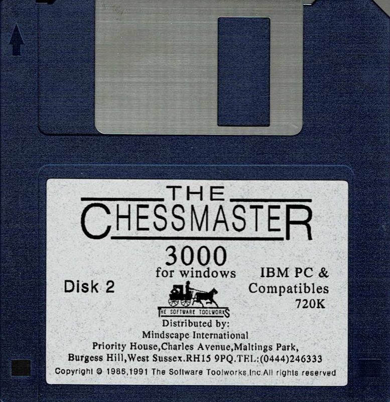 Media for The Chessmaster 3000 (DOS and Windows 3.x) (Dual Media release (3,5'' & 5,25'' Disk)): 3,5'' Disk 2