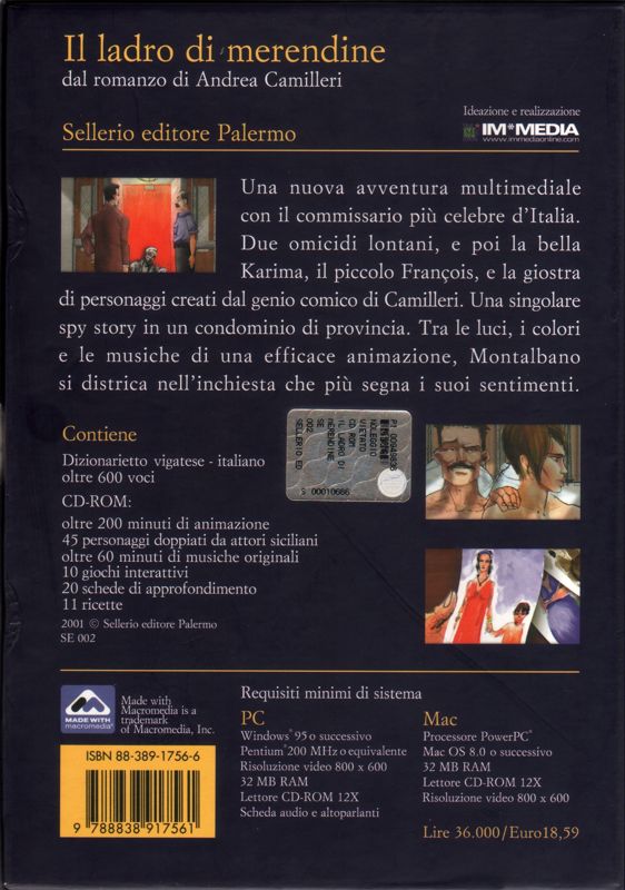 Back Cover for Il ladro di merendine (Macintosh and Windows)