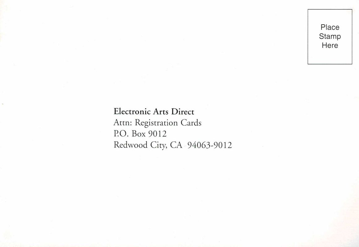 Extras for SimCity 3000 (Windows) (Alternate release): Registration Card - Front