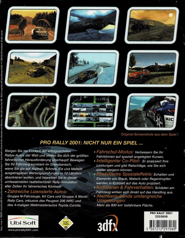 Back Cover for Pro Rally 2001 (Windows)