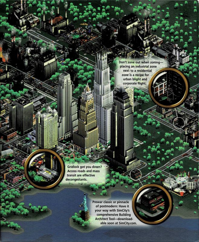 Inside Cover for SimCity 3000 (Windows) (Alternate release): Right