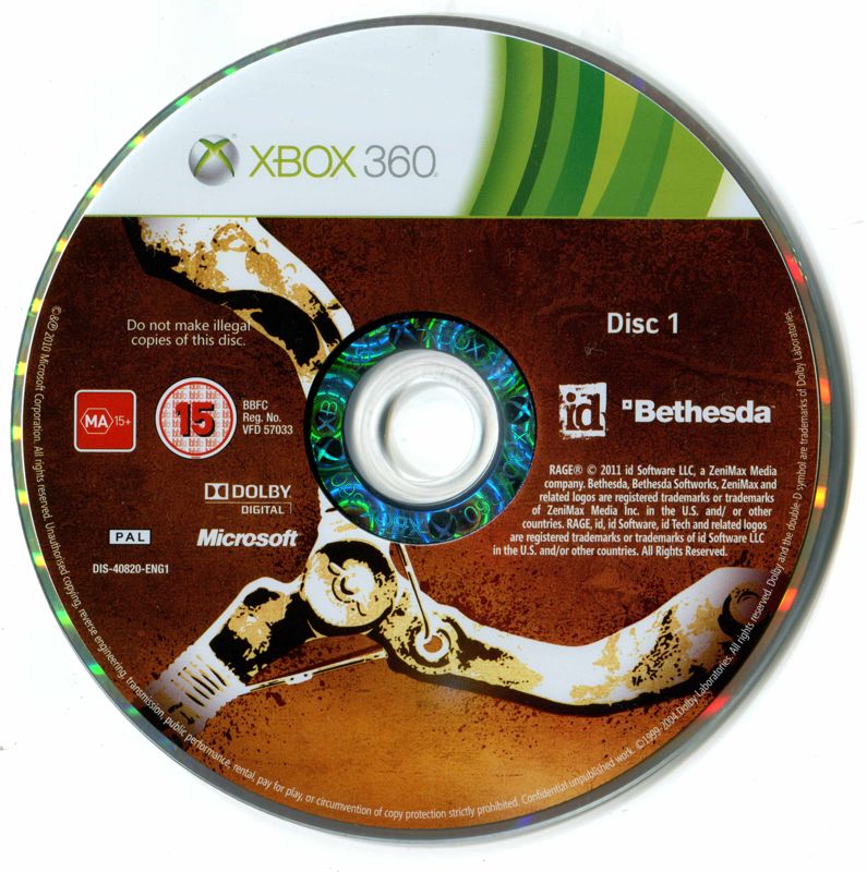 Media for Rage (Anarchy Edition) (Xbox 360): Disc 1