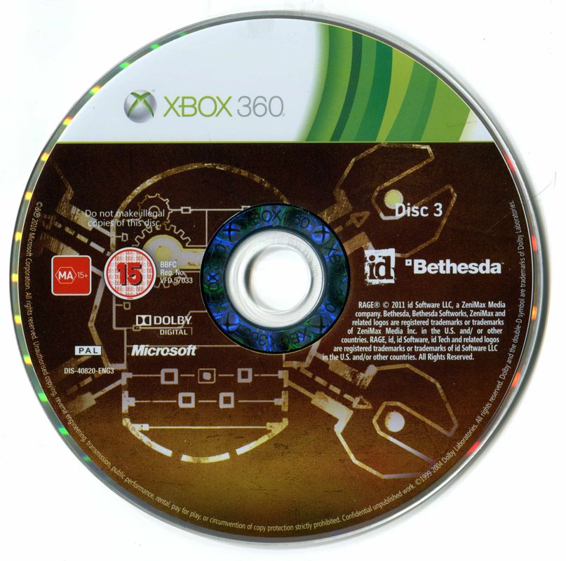 Media for Rage (Anarchy Edition) (Xbox 360): Disc 3