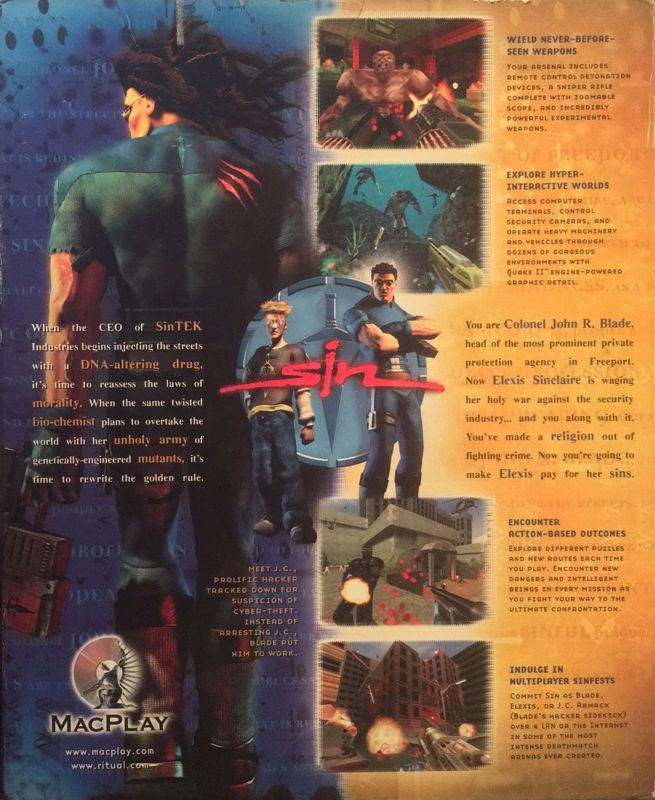 Back Cover for SiN Gold (Macintosh)