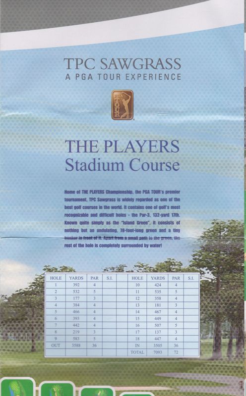 Map for Tiger Woods PGA Tour (DVD Player) (The game comes in a tin box with rounded corners): Part of the double sided course map