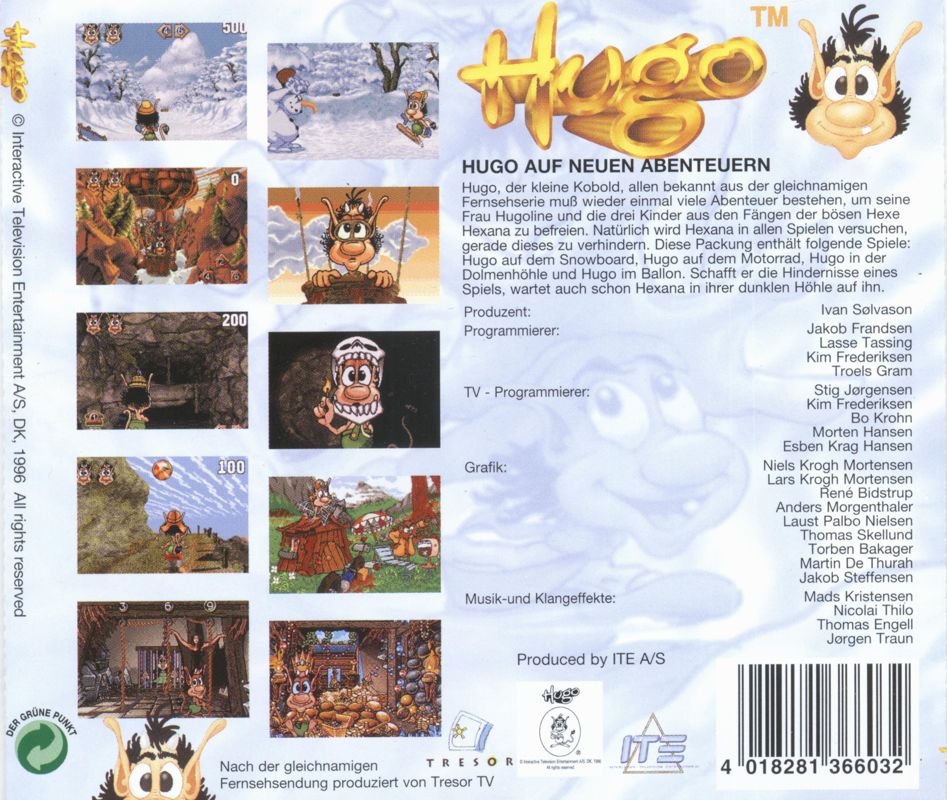 Other for Hugo (DOS): Jewel case - back