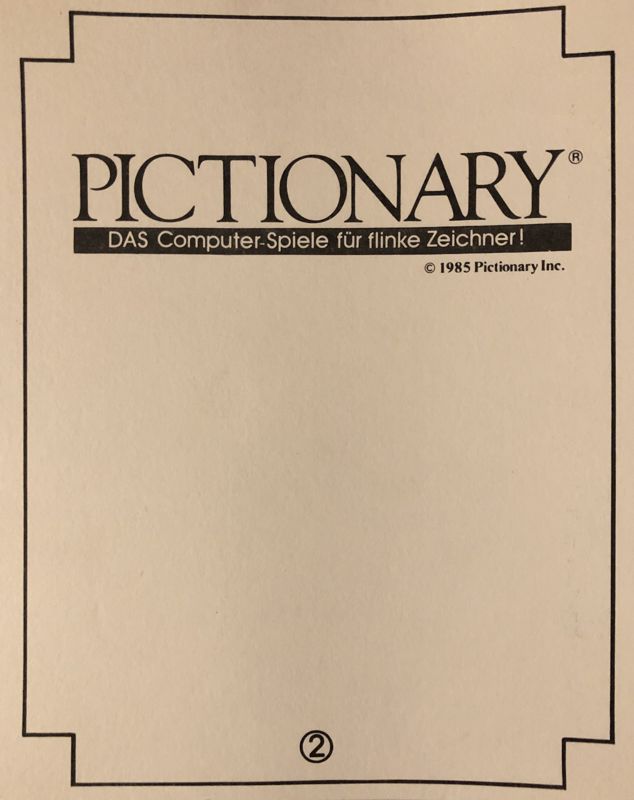 Reference Card for Pictionary: The Game of Quick Draw (Amiga): Game-Card 2 Front