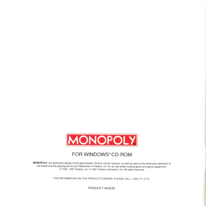 Manual for Monopoly (Windows and Windows 3.x): Back