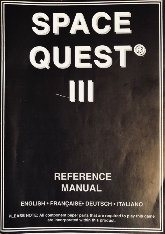 Manual for Space Quest III: The Pirates of Pestulon (Amiga) (Kixx XL release)