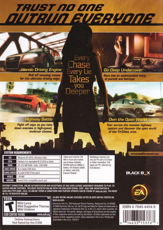 Back Cover for Need for Speed: Undercover (Windows)