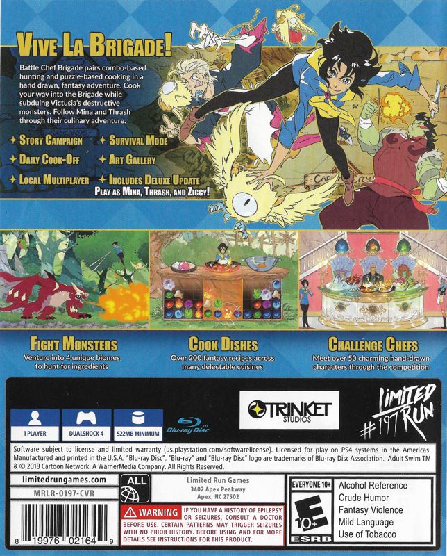 Back Cover for Battle Chef Brigade (PlayStation 4) (Limited Run release)