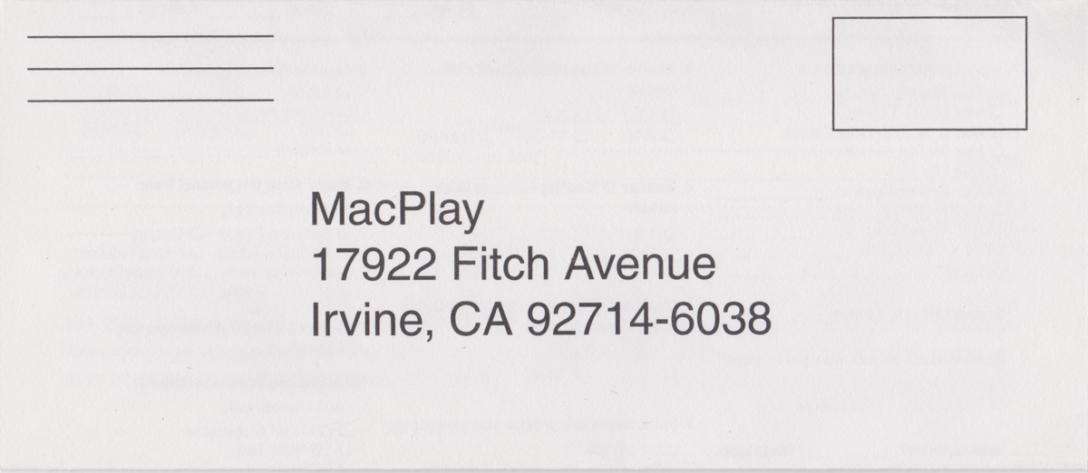 Other for Wolfenstein 3D (Macintosh) ("Third Encounter" floppy disk release): Registration Card - Back