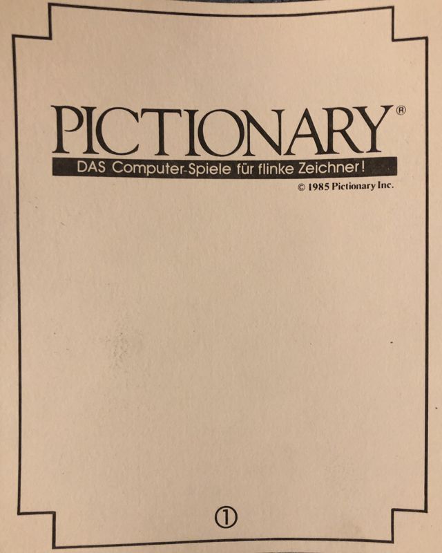 Reference Card for Pictionary: The Game of Quick Draw (Amiga): Game-Card 1 Front