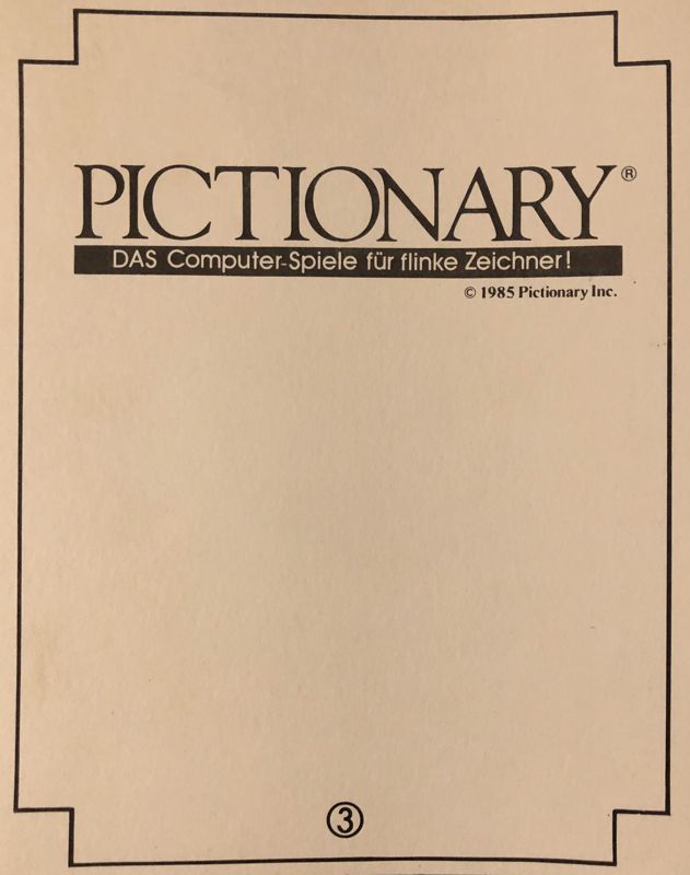 Reference Card for Pictionary: The Game of Quick Draw (Amiga): Game-Card 3 Front