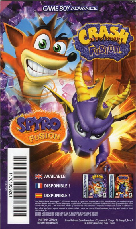 Manual for Spyro: A Hero's Tail (GameCube): Back