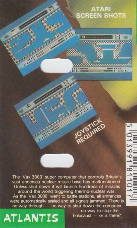 Back Cover for Periscope Up (Atari 8-bit)