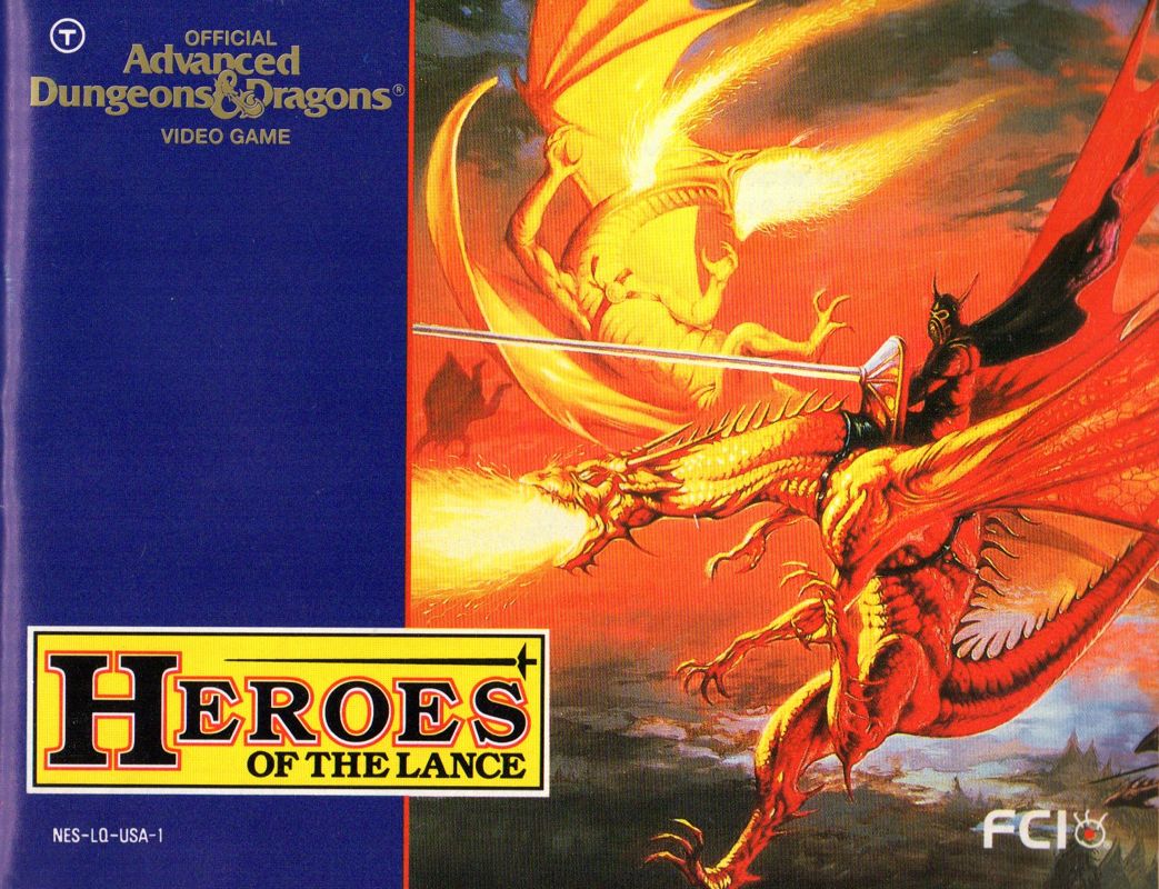 Manual for Heroes of the Lance (NES)