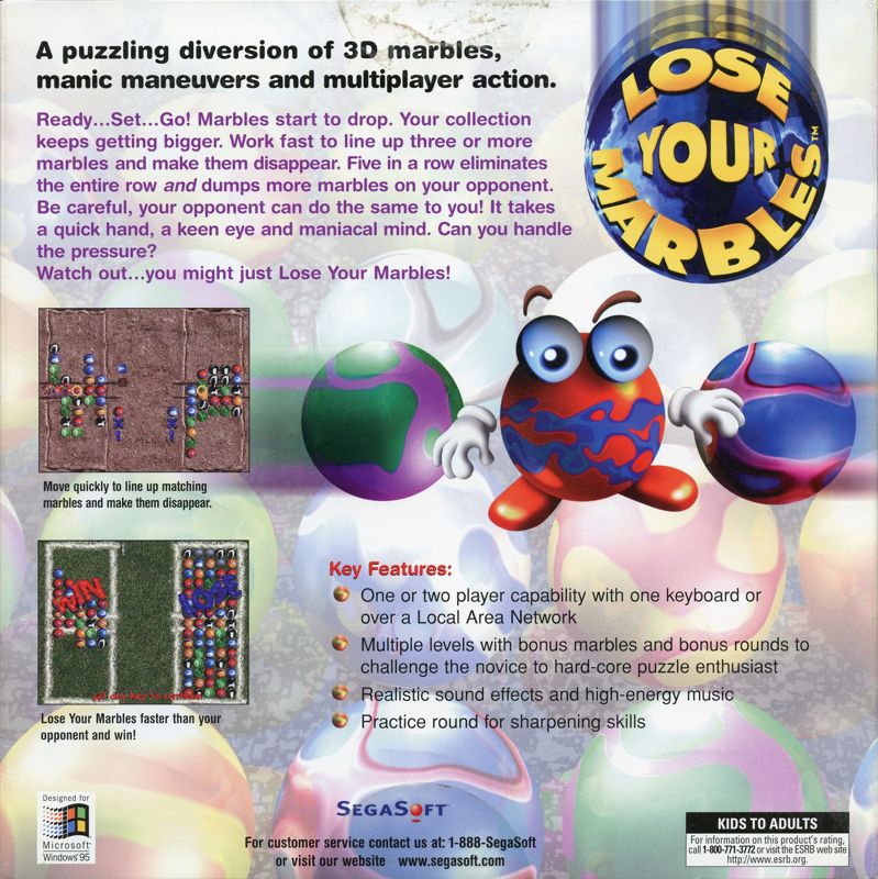 Back Cover for Lose Your Marbles (Windows)