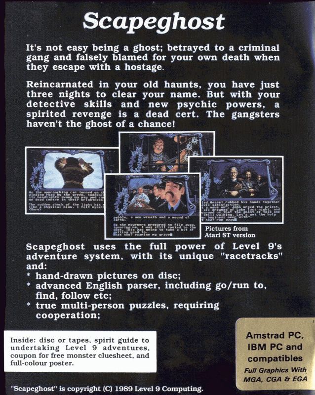 Back Cover for Scapeghost (DOS)