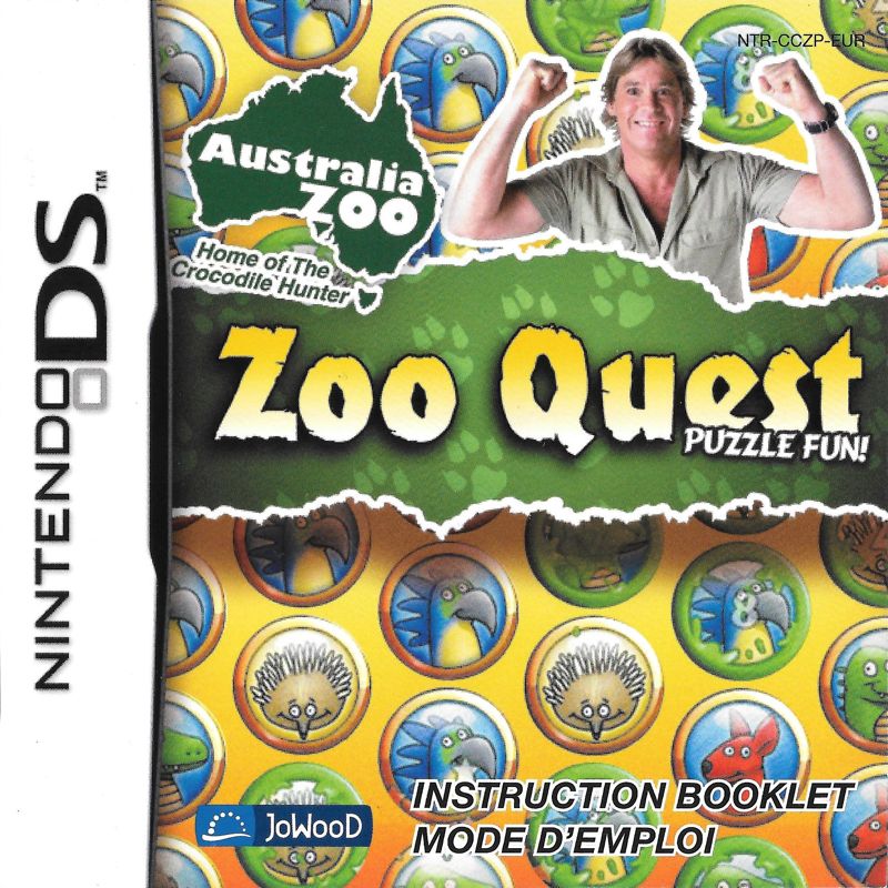 Manual for Zoo Quest: Puzzle Fun (Nintendo DS): Front