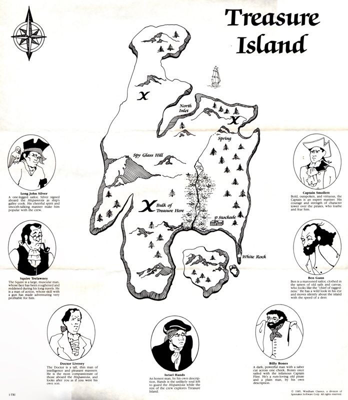 Map for Treasure Island (Commodore 64)