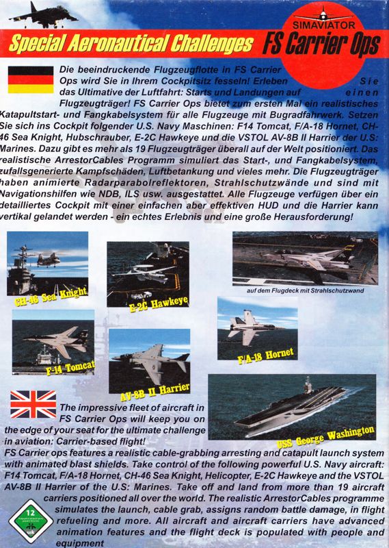 Back Cover for Flight Deck III (Windows)