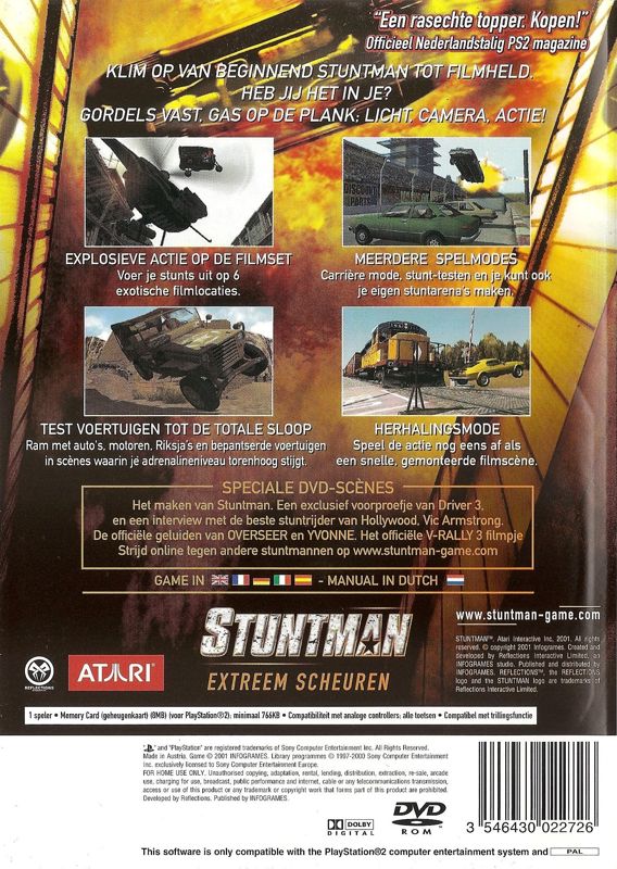 Back Cover for Stuntman (PlayStation 2)