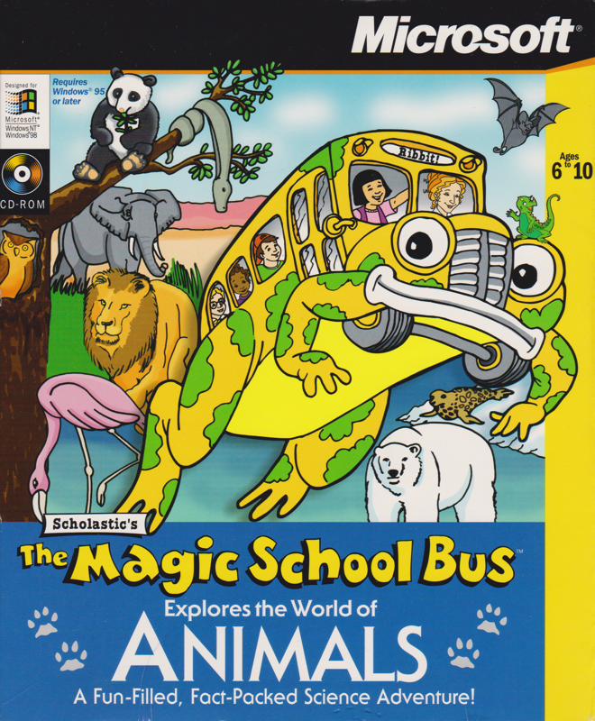 Front Cover for Scholastic's The Magic School Bus Explores the World of Animals (Windows) (Original release)