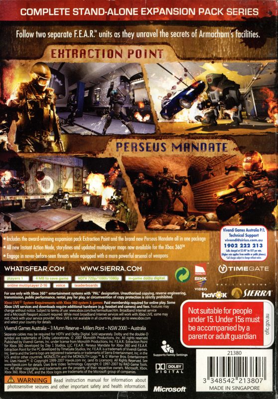 F.E.A.R. Files cover or packaging material - MobyGames