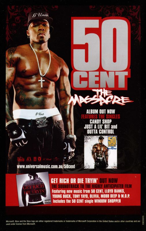 Manual for 50 Cent: Bulletproof (Xbox): Back