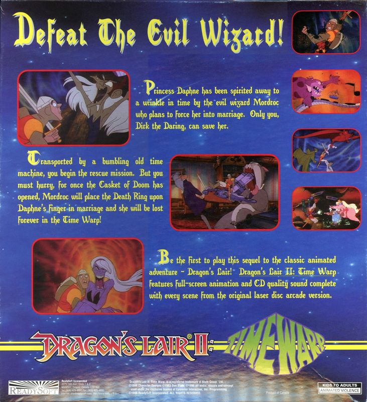 Back Cover for Dragon's Lair II: Time Warp (Windows)