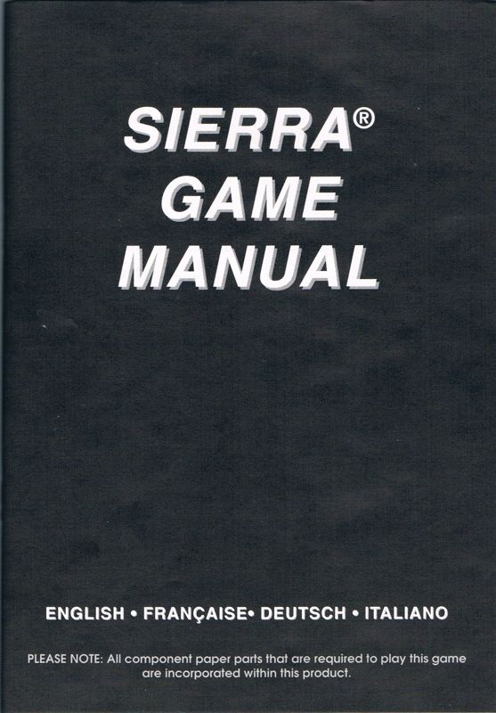 Manual for Quest for Glory I: So You Want To Be A Hero (DOS) (Kixx XL release): Generic Sierra Game Manual - Front