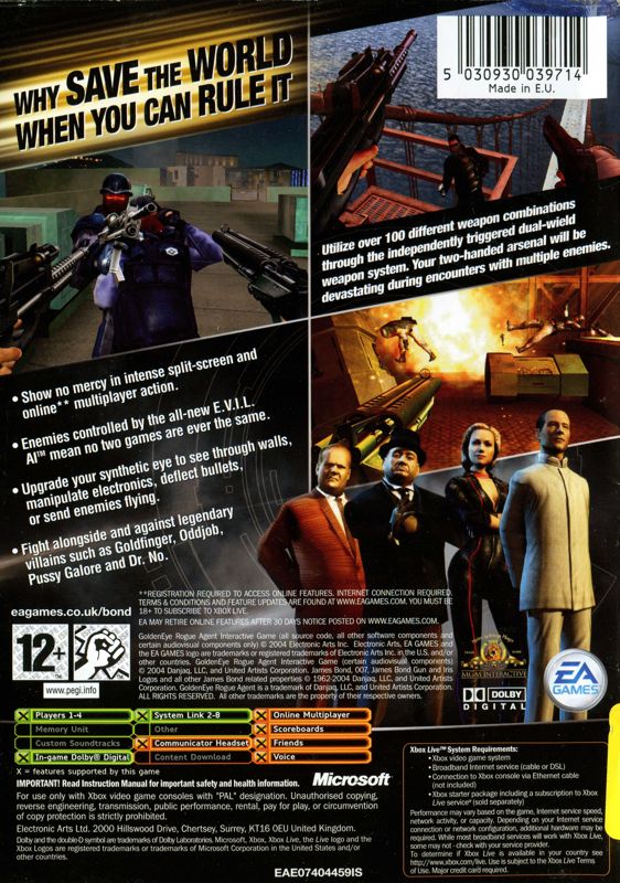 Xbox GoldenEye: Rogue Agent Games