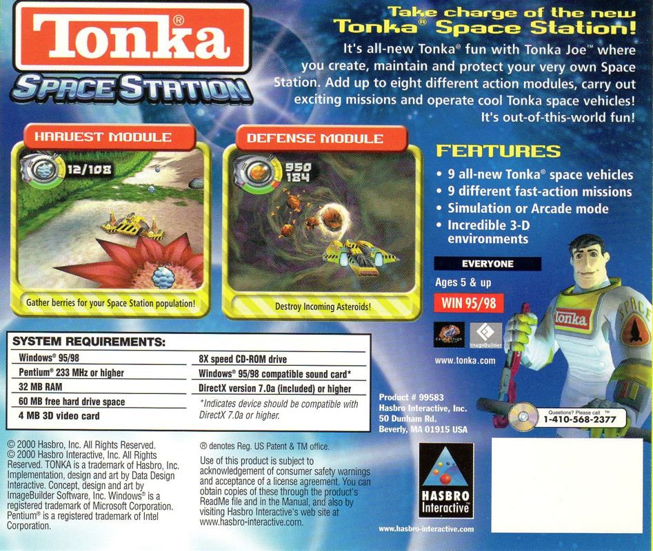 Other for Tonka Space Station (Windows): Jewel Case - Back
