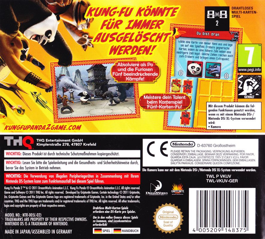Back Cover for Kung Fu Panda 2 (Nintendo DS)