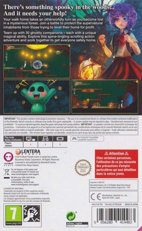 Back Cover for Ghost Parade (Nintendo Switch)