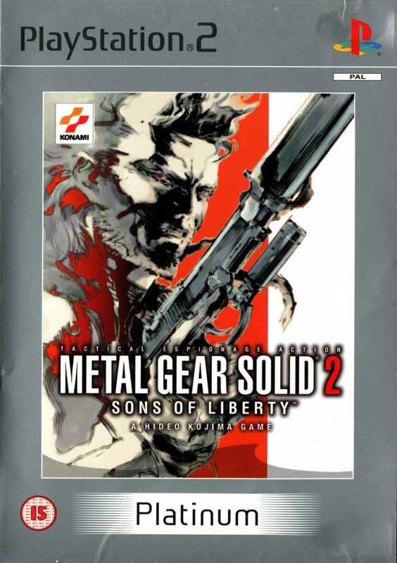 Front Cover for Metal Gear Solid 2: Sons of Liberty (PlayStation 2) (Platinum release)