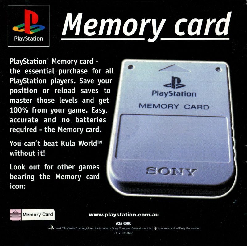 Manual for Roll Away (PlayStation) (Bundled release): Back