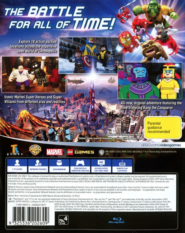 Back Cover for LEGO Marvel Super Heroes 2 (PlayStation 4)
