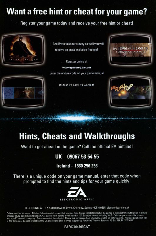 Advertisement for 007: From Russia with Love (Xbox): Back