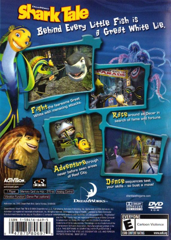 Back Cover for DreamWorks Shark Tale (PlayStation 2) (Greatest Hits release)