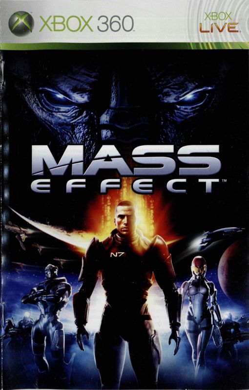 Manual for Mass Effect (Xbox 360) (Classics Best Sellers Edition): Front