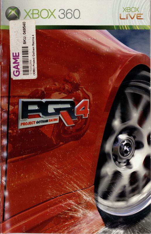 Manual for Project Gotham Racing 4 (Xbox 360): Front