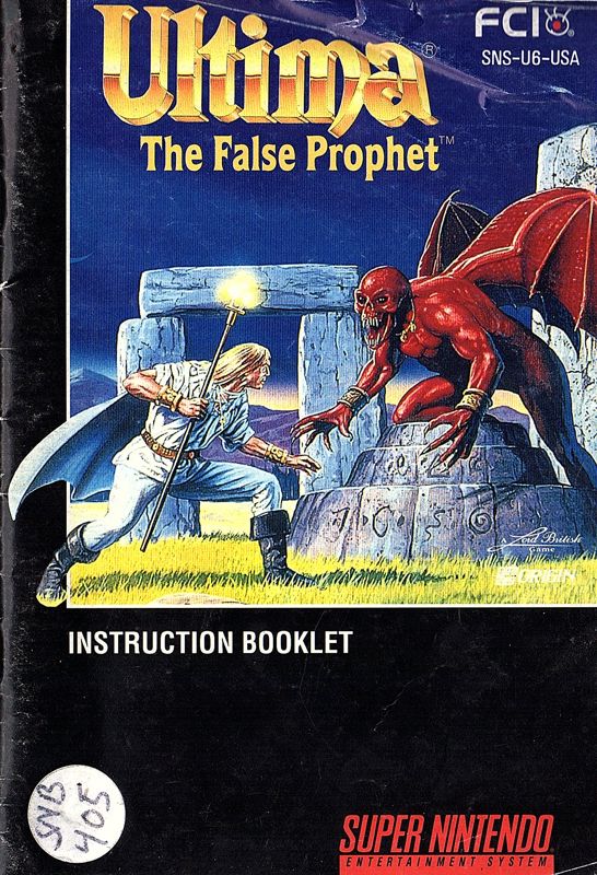 Manual for Ultima VI: The False Prophet (SNES)