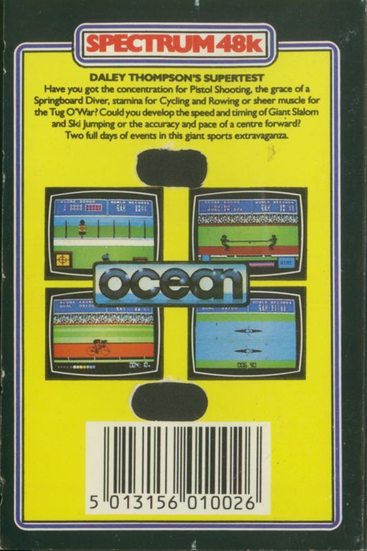 Back Cover for Daley Thompson's Super-Test (ZX Spectrum) (48K version)