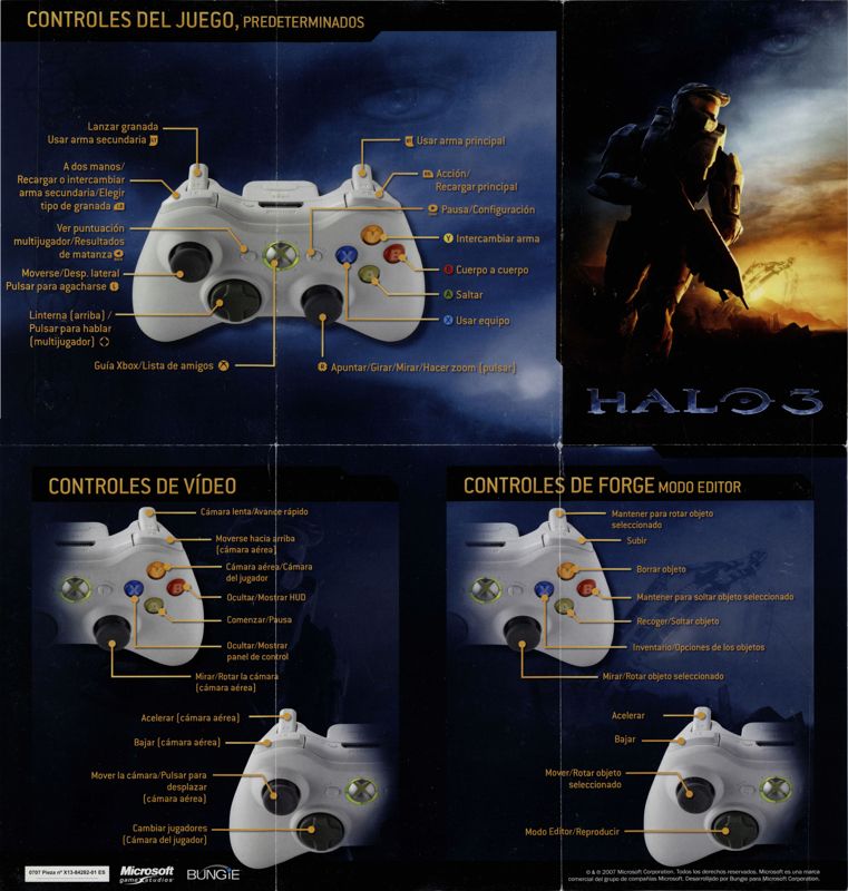 Extras for Halo 3 (Limited Edition) (Xbox 360): Poster back