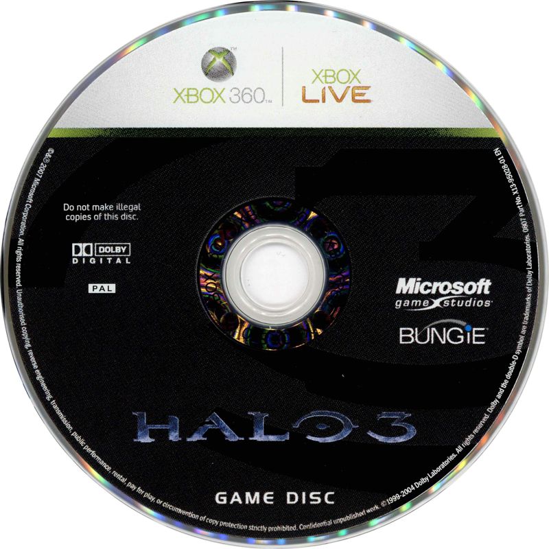 Media for Halo 3 (Legendary Edition) (Xbox 360): Game Disc